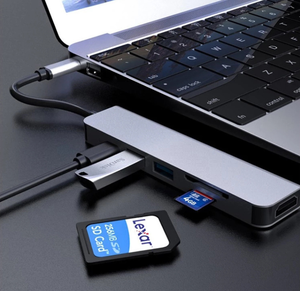 6 Port <strong>USB</strong> C Hub with Card Reader HDM1 4K <strong>Video</strong> Output <strong>USB</strong> 3.0 and 87W PD Charging for <strong>Mac</strong> Pro Laptop Multifunction Adapter - Product Image 5