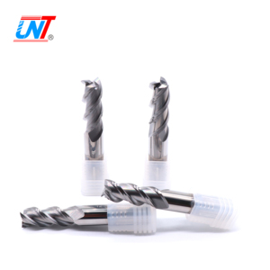 UNT katı Tungsten karbür kaplanmamış Fresa CNC 3 flüt kare uçlu freze 8mm kesiciler alüminyum alaşımlı