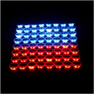 Ca sĩ buổi hòa nhạc Silicone điều khiển từ xa nhấp nháy LED Vòng đeo tay điều khiển <span class=keywords><strong>DMX</strong></span> 512 đài phát thanh dây đeo cổ tay Led Stick âm thanh kích hoạt - Product Image 5