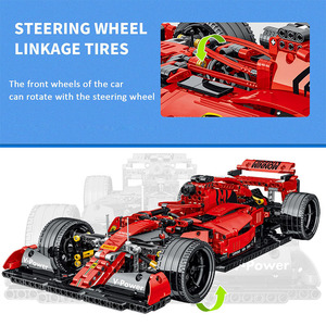 Sports Car Model Building Kit Racing Car Building Blocks <strong>1</strong>:<strong>10</strong> Formula <strong>F1</strong> SF90 Car Display Set Racing Building Block Model - Product Image 2