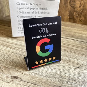 Aumenta velocemente il tuo feedback con il nostro supporto per recensioni Google 3x4 pollici NFC Tap Stand per le imprese - Product Image 4
