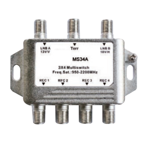 Highfly MS34A 47-862 MHz 2衛星1テラ入力4加入者出力3インチマルチスイッチ - Product Image 1