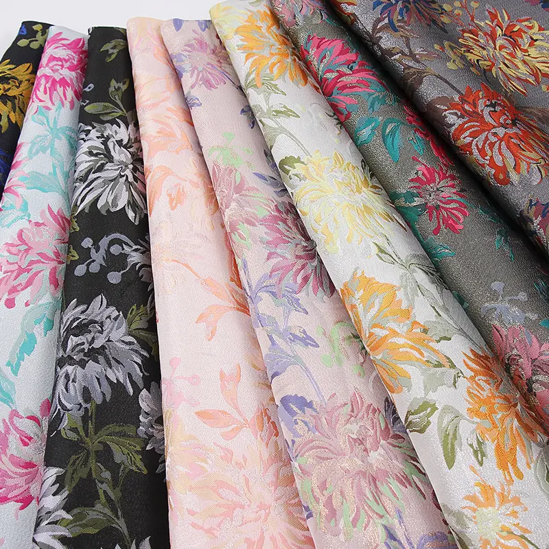 Tissu Jacquard en Polyester, Dobby, plusieurs couleurs, nouvelle collection