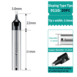 Kurşunsuz 911G-30PC lehimleme uçları hızlı lehimleme İstasyonu demir robotik lehim uçları - Product Image 2
