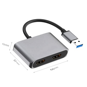 Adaptador USB 3,0 A HDMI Dual, tarjeta gráfica y de vídeo externa, adaptador de pantalla de Monitor Dual USB tipo A HDMI - Product Image 2