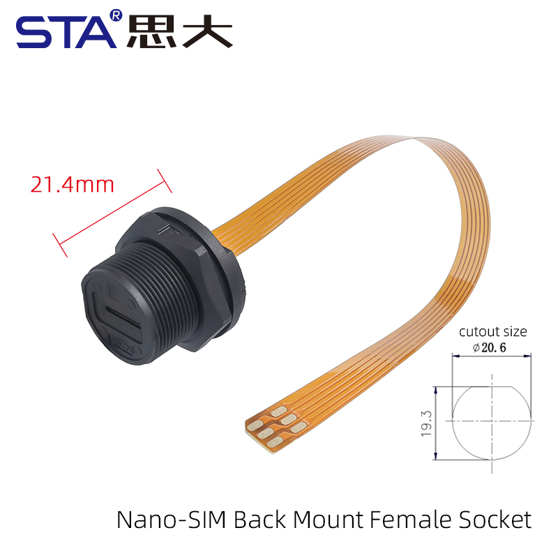 Nano-SIM Back Mount Female Socket