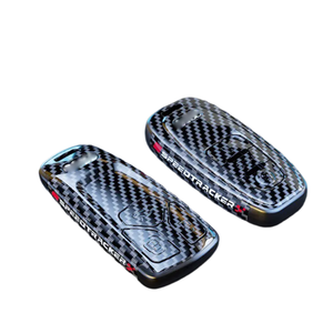 カーボンファイバーTPUキーカバー3ボタンフリップキーカー保護ケースキーチェーン保護キーフォブカバーAudi A4l用 - Product Image 1