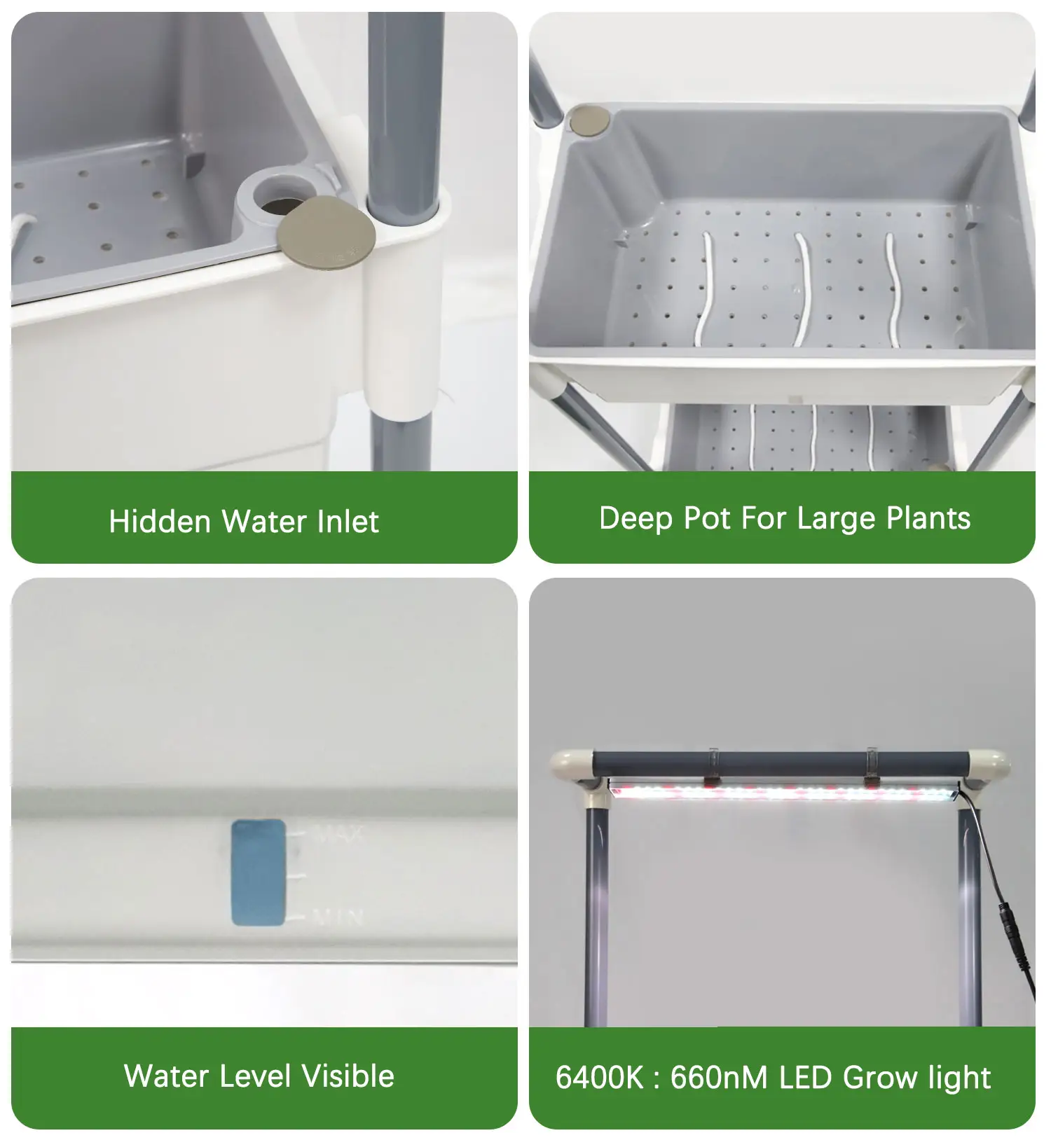 Slimme Timer Landbouwpotten Systeem Verticale Binnentuinbouwkits Met Led Kweekspectrum Gemengd 660nm