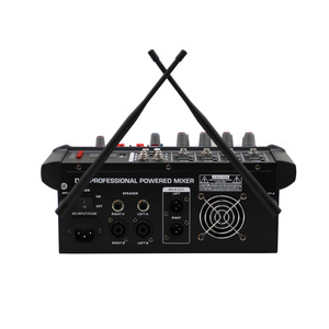<strong>4</strong> Channel Sound Console Powered <strong>Audio</strong> Mixer <strong>Interface</strong> with Recording System 2 Wireless Microphone - Product Image 4