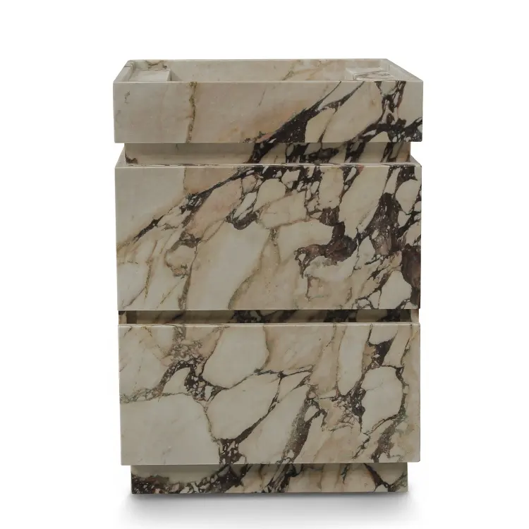 Nuovo arrivo mobili da bagno in marmo naturale con cassetto bagno vanità in marmo di lusso italiano