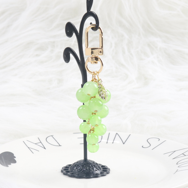 Crystal Glass Grape Fruit Keychain * A