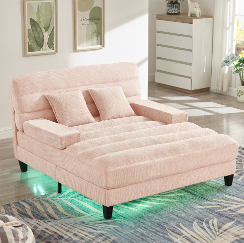Pink + Chenille + 2 Seat + Foam