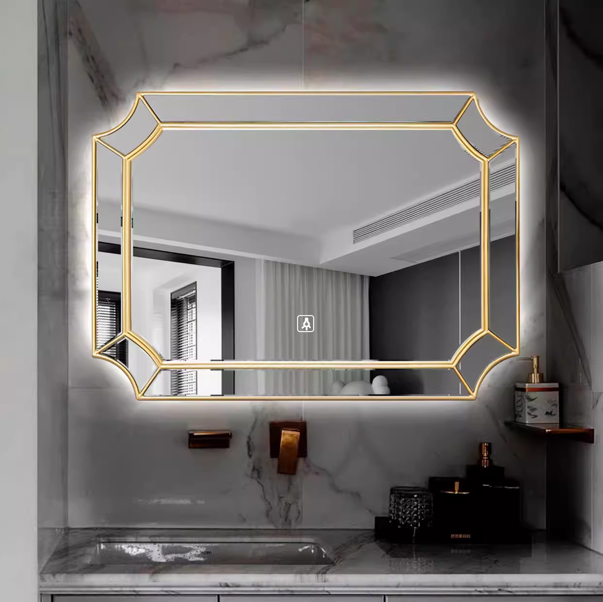 Miroir argenté de hd d'or de 68*100cm