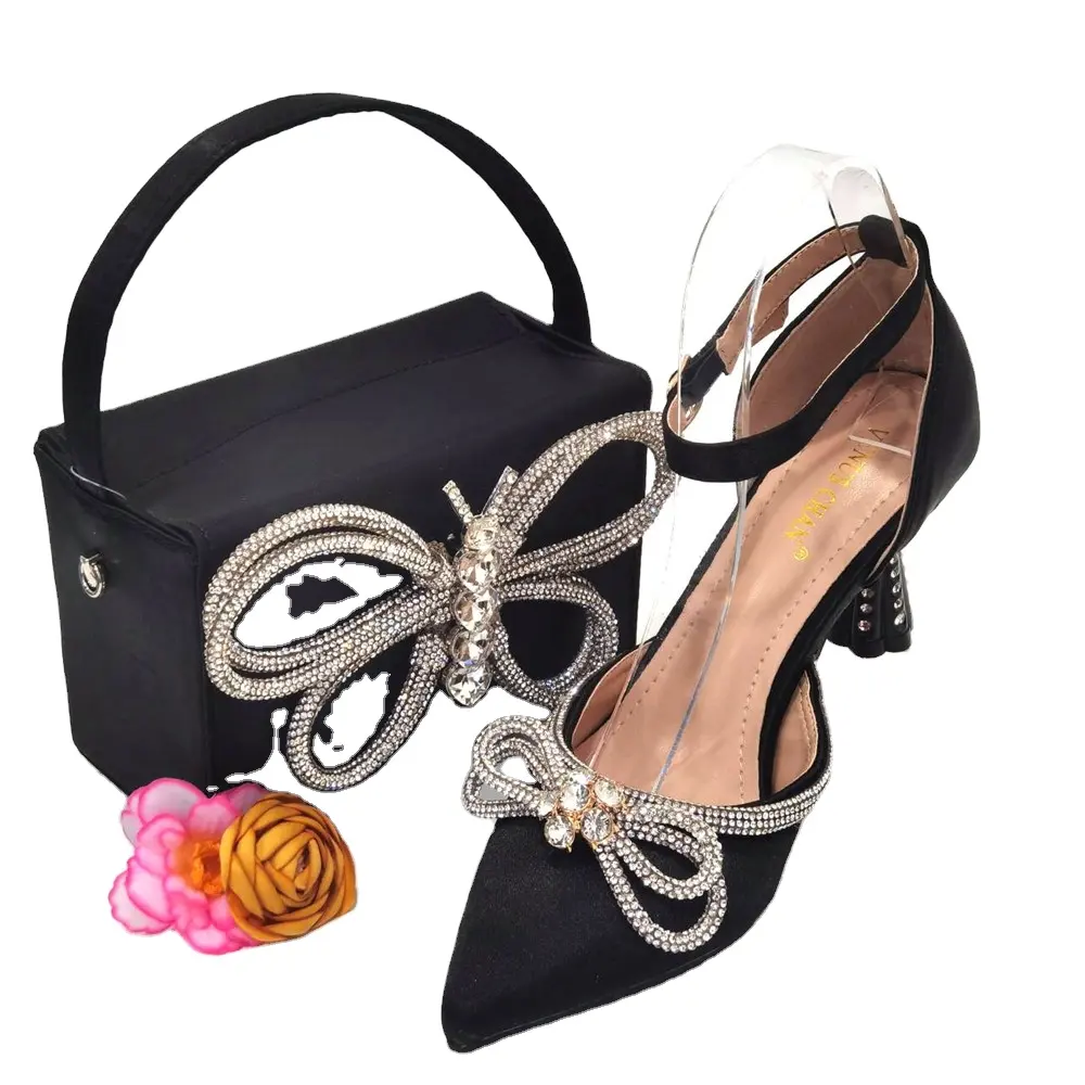 Scarpe e borsa italiane alla moda da sera scarpe africane con tacco alto e borse abbinate scarpe da donna per matrimoni/feste