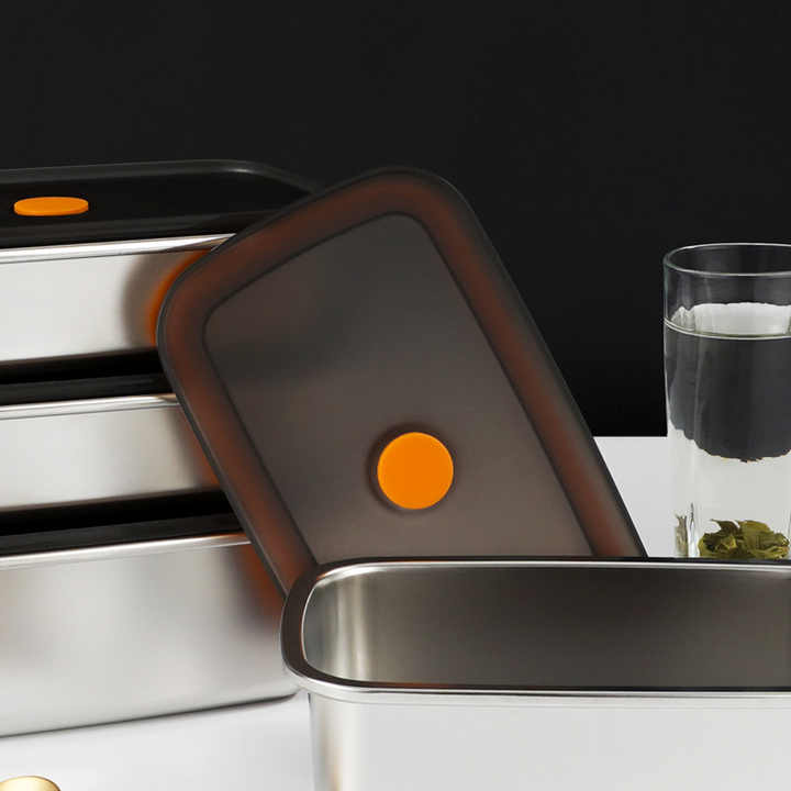 Lebensmittel qualität knuspriger Lebensmittel behälter Mikrowelle Sicher sichtbar luftdicht Silikon dicht ring Edelstahl Tiffin Bento Lunchbox