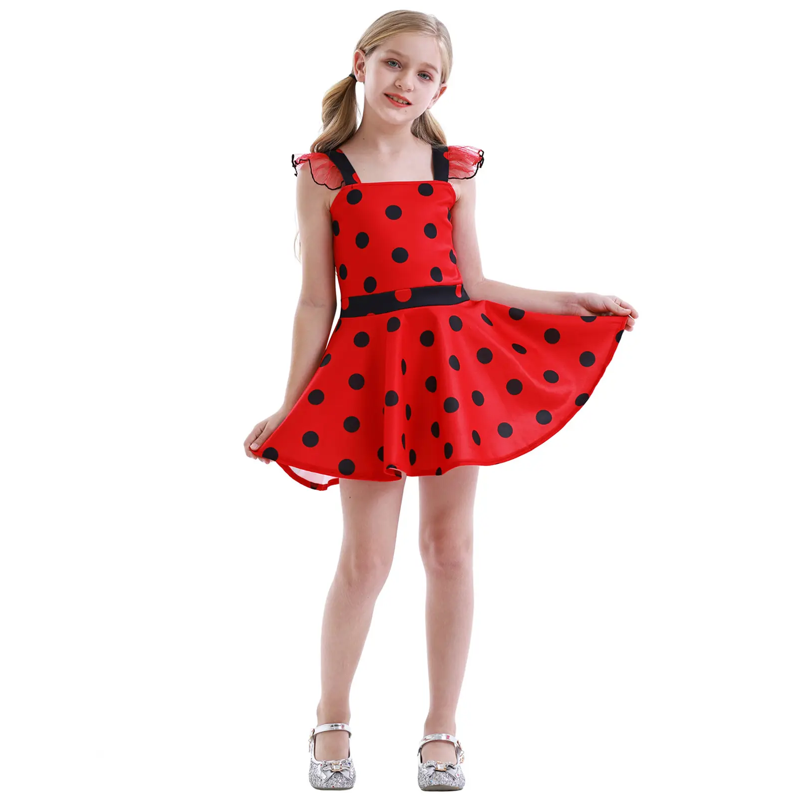 Ladybug Costume Princess Dress para menina para Halloween Carnival