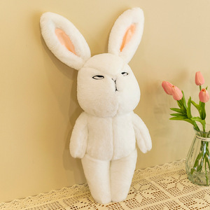 60 cm yaratıcı komik ifade supercilious bak kızgın peluş tavşan oyuncaklar rulo gözler beyaz tavşan peluş bebek juguete de conejo - Product Image 6