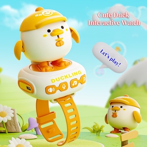Simpatico orologio interattivo giocattolo anatra impara a parlare ripetendo parlare cantando canzoni e ballando con il fischio - Product Image 2