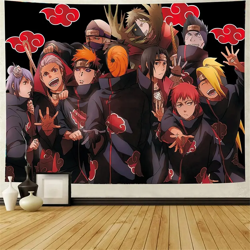 Custom Japanese Anime Tapestry Wall Hanging 100% Polyester Ghost Killing Blade Cartoon Wall Decor Tapestry for Bedroom