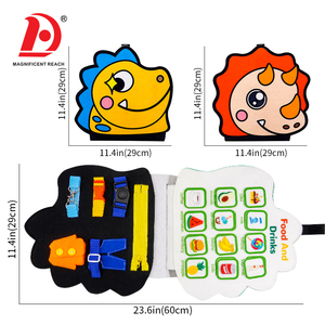HUADA Dinosaur Busy <strong>Book</strong> Board Game for Toddler Montessori Sensory Toy <strong>Basic</strong> Skills Learning Board Felt Dino Busy Board Toys - Product Image 6