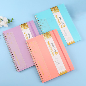 Di alta qualità personalizzabile A4 grande stampa promozione copertina rigida rilegata a spirale PVC diario studente taccuino con fascia elastica - Product Image 3