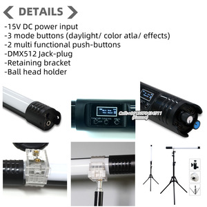 Yidoblo หลอด Led หลากสี LT-RGB2 Rgb,ไฟ Led Rgb 2800K-9990K ติดฟิล์ม Dmx สำหรับถ่ายแบบสตูดิโอไฟ Led วิดีโอ - Product Image 3