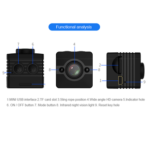 Fábrica al por mayor SQ12 Cámara compacta HD WiFi Cámara deportiva Soporte de memoria Cámara impermeable y a prueba de polvo - Product Image 6