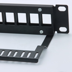 Marco de cableado de red, marco de cableado de 24 puertos, Panel de parche vacío Compatible con gabinete de servicio de red de 19 pulgadas - Product Image 4