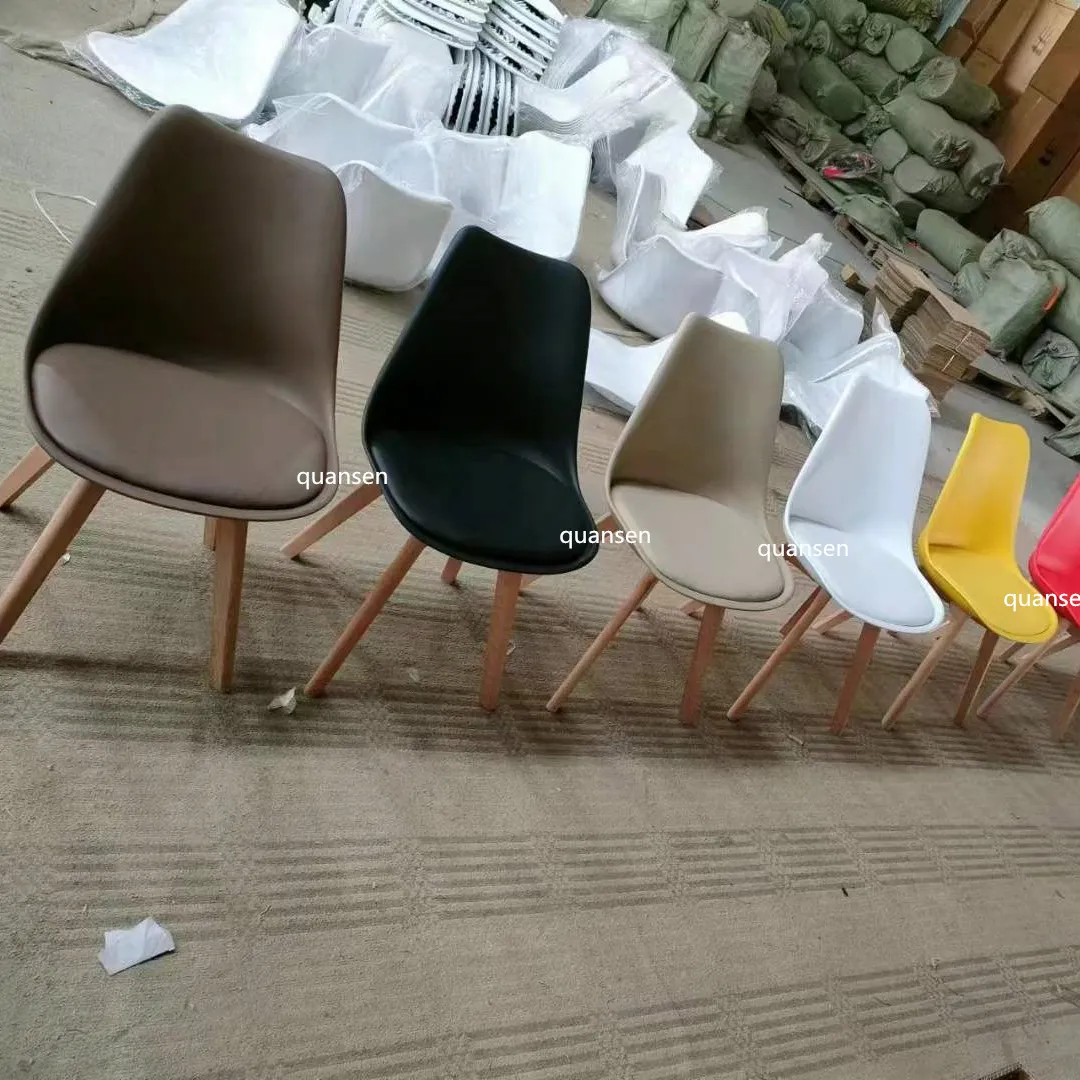 Mobili per la casa Cadeira Soild in legno di faggio sedie Silla Comedor polipropilene Pp Pu Diner sedie Tulip Cafe sedia da pranzo in plastica
