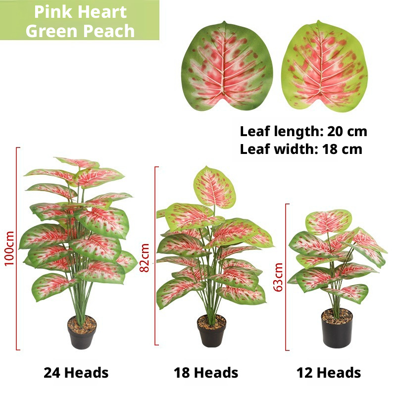 Pink Heart Green Peach
