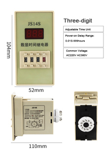 รีเลย์ตั้งเวลา JS14S AC 220V 380V,ตัวจับเวลาหน่วงเวลา0.01S-999H DPDT ดิจิตอลที่ตั้งโปรแกรมได้พร้อมฐานซ็อกเก็ต - Product Image 6