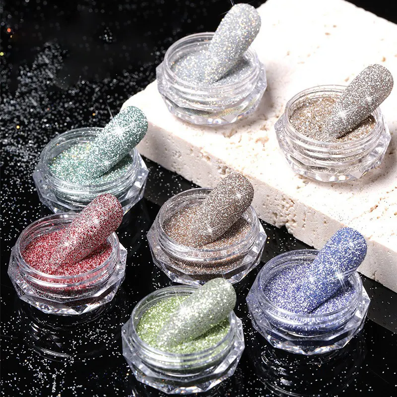 Pigmento en polvo para uñas, polvo de diamantes triturados con purpurina, cristal reflectante, para cosmética, precio de fábrica