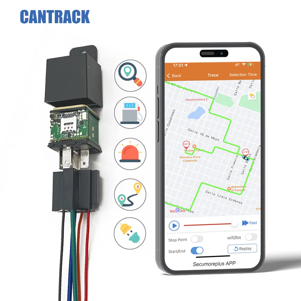 2g GPS 추적기 내장 마이크 로케이터 무료 앱 렌터카 관리 시스템
