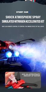 KK nuevo 2,4G coche de carreras de alta velocidad RC para niños con 6 funciones un botón de inclinación Luz de pulverización Vehículo de Control remoto - Product Image 3