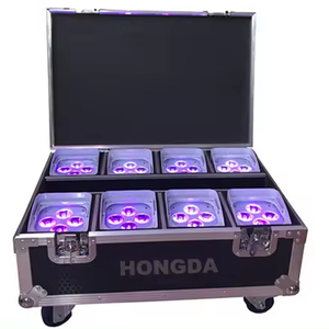 4PCS 18W RGBWA + UV 6IN1 Batería inalámbrica DMX IR control remoto Led Flat Par Light Wedding DJ Event Uplights - Product Image 1