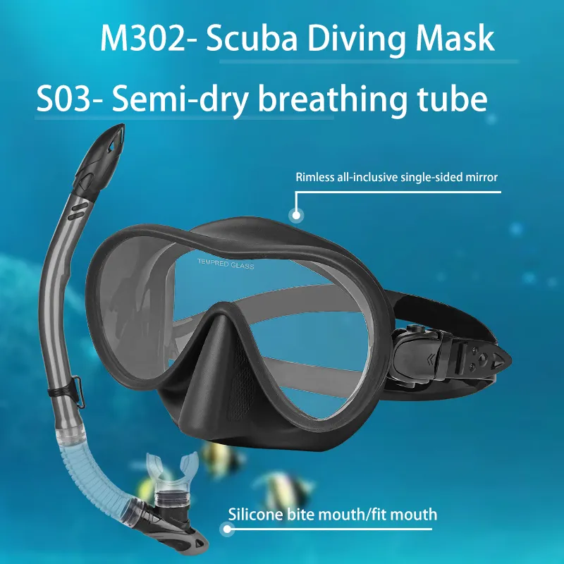 ZMZDIVE masker menyelam dewasa, modis Snorkeling 180 derajat tampilan emas hijau jumlah tahan air