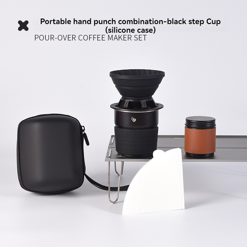 Black Stepped Cup (Silicone Sleeve)