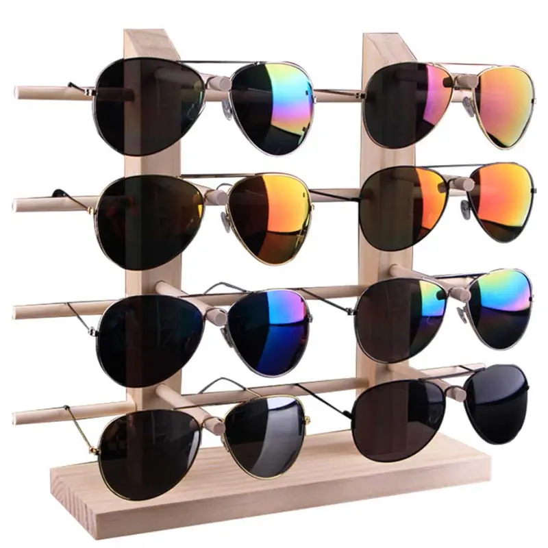 Wood Sun Glasses Eyeglasses Display Rack Stands Shelf Multi Layers Glasses Display Show Stand Holder