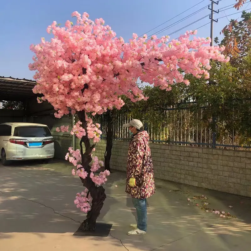 人工桜の木屋外結婚式の装飾ホテルの装飾はピンクの人工桜の木をカスタマイズすることができます