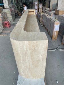 Tùy chỉnh travertine thủ quỹ quầy sang trọng đá tự nhiên tiếp nhận bàn cho bán lẻ thương mại không gian - Product Image 4
