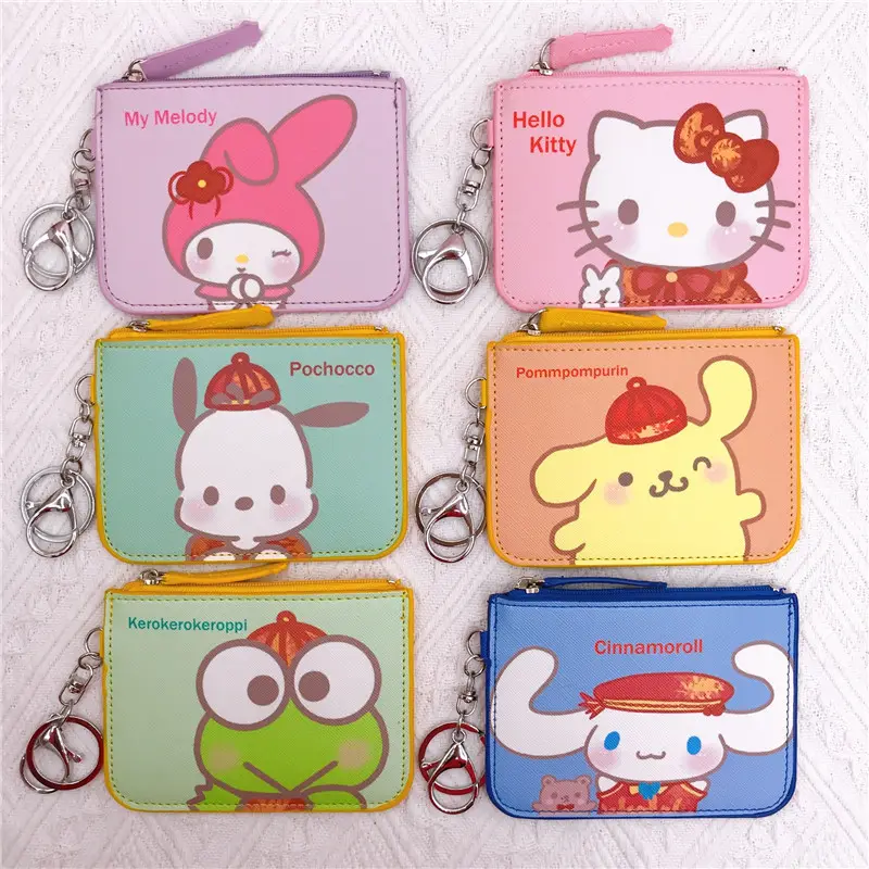 Sanrio Hello Kitty Pu Boy Girl Wallet Cartoon My Melody Coin Purse Clutch Children Storage Bag Kid Card Holder