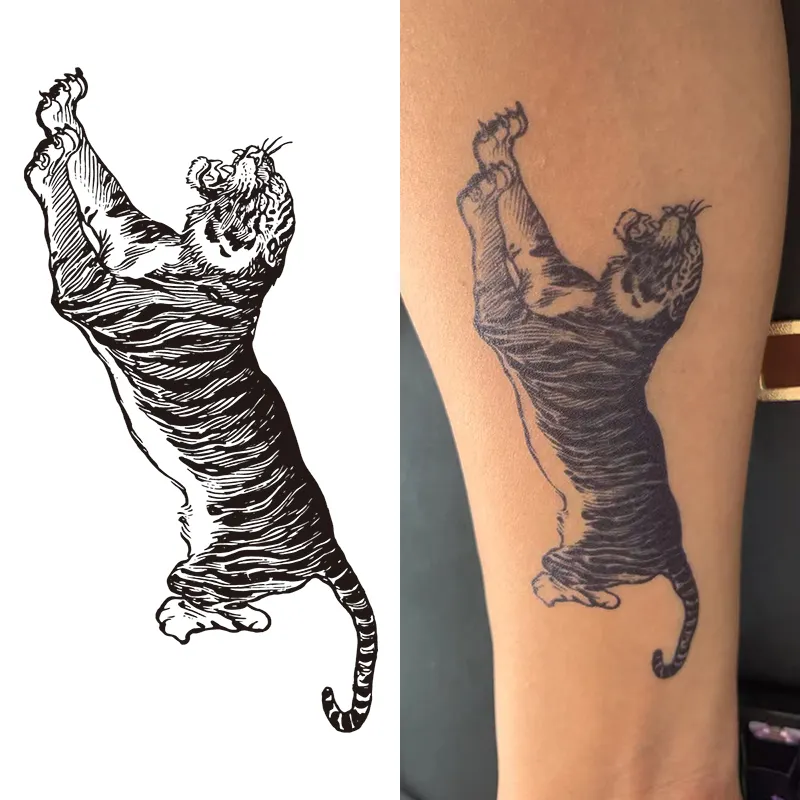 Tiger Juice Ink realista brazo tatuaje pegatina no tóxico seguro de larga duración falso semipermanente tatuaje