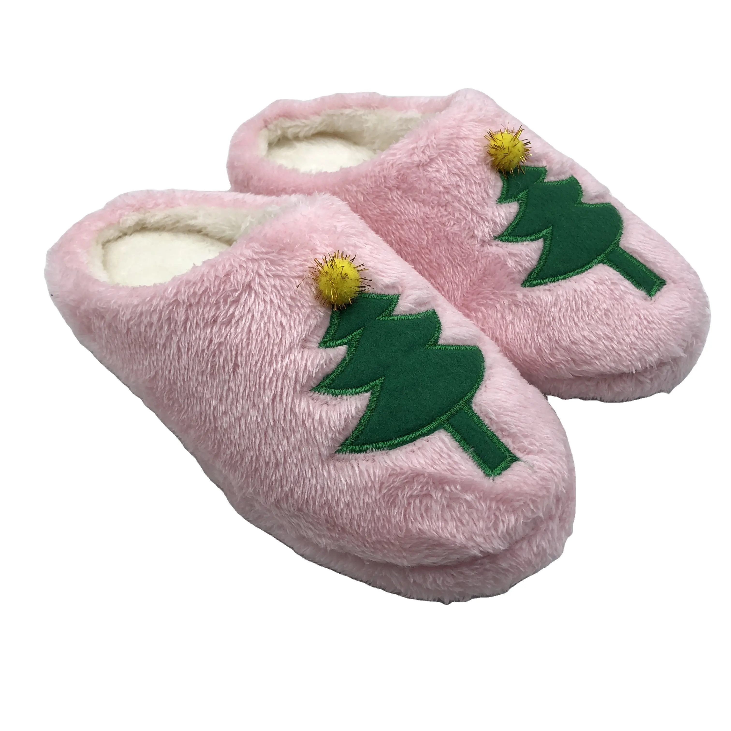 Christmas Tree Holiday Gift Slipper Home Indoor Bedroom Fashion Family Use Kids and Adult Slippers for Winter Xmas Winter Shoes
