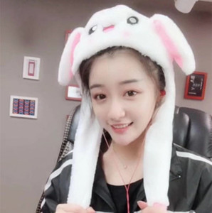 Wholesale Funny Cartoon <strong>Plush</strong> Bunny Rabbit Hat Control Moving <strong>Ear</strong> Beating with LED Light for Party - Product Image 4