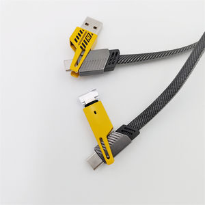 K100 yüksek hızlı 3 In1 USB şarj kablosu naylon örgülü 4 in 1 veri kablosu Logo kamera bilgisayar kullanımı için 3 in 1 LED şarj aleti kablosu - Product Image 2