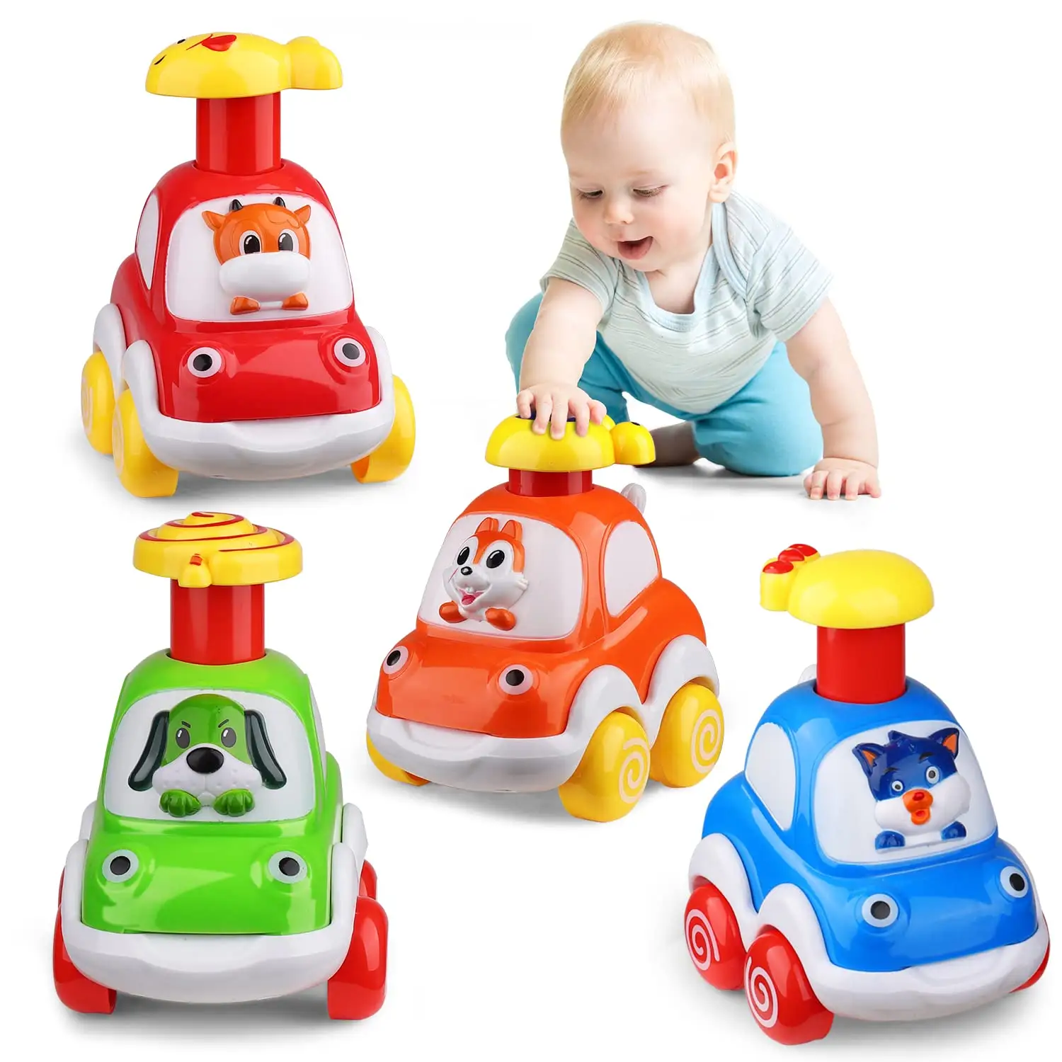 Animal Car Baby Toys First Birthday Gifts para Toddler Toys Idade 1 2 Year Old Boy Presente de aniversário para crianças infantis