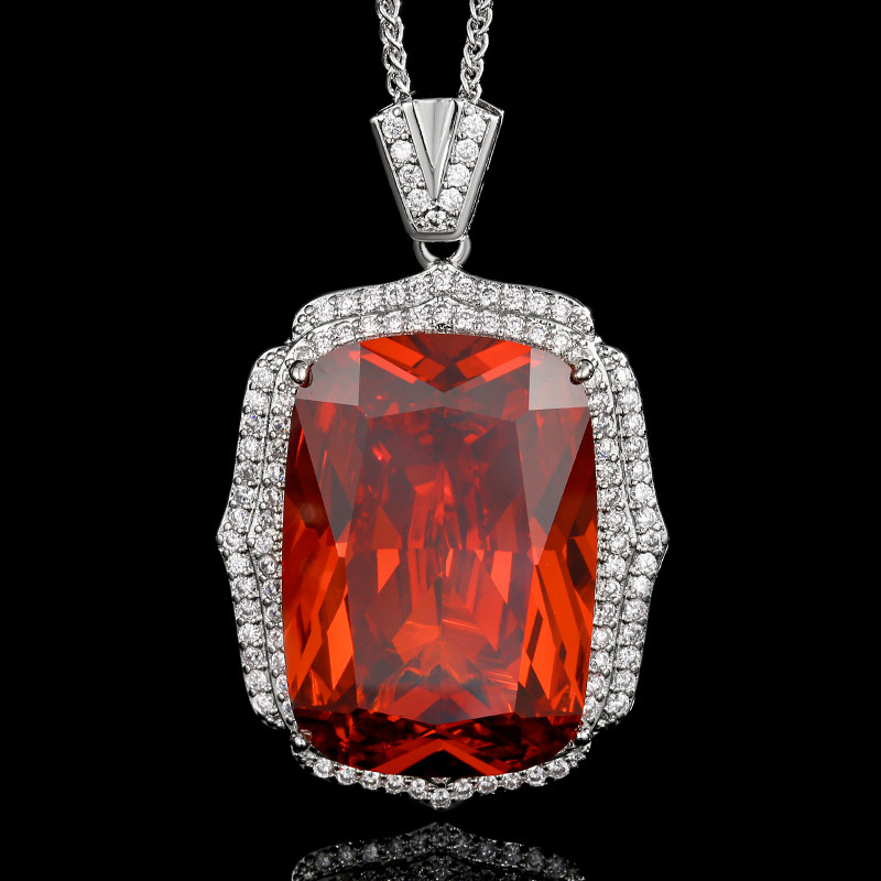 Orange pendant with Chopin chain