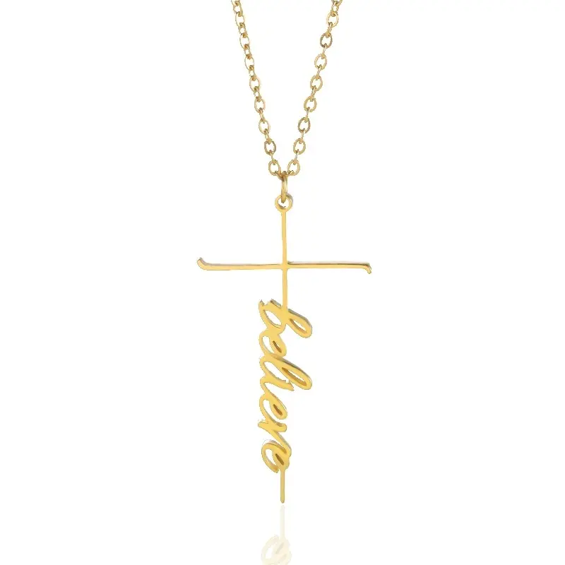 Alfabeto 18k oro placcato in acciaio inox collane per la moda di lusso lettera da donna ciondolo collane di alta qualità
