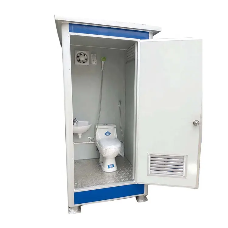 Prefabricated portable chemical outdoor public steel mobile toilet with shower room