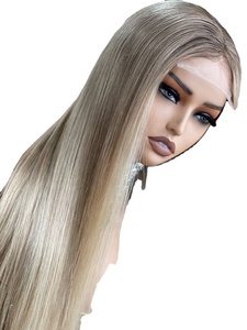 Lüks kafkas manikür hizalanmış avrupa Ombre sarı insan saçı peruk Wig cas De Cabello Humano 100 doğal - Product Image 3